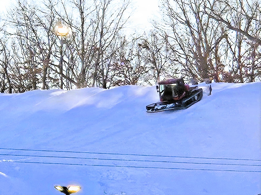 Snow groomer operations at Fort McCoy's Whitetail Ridge Ski Area