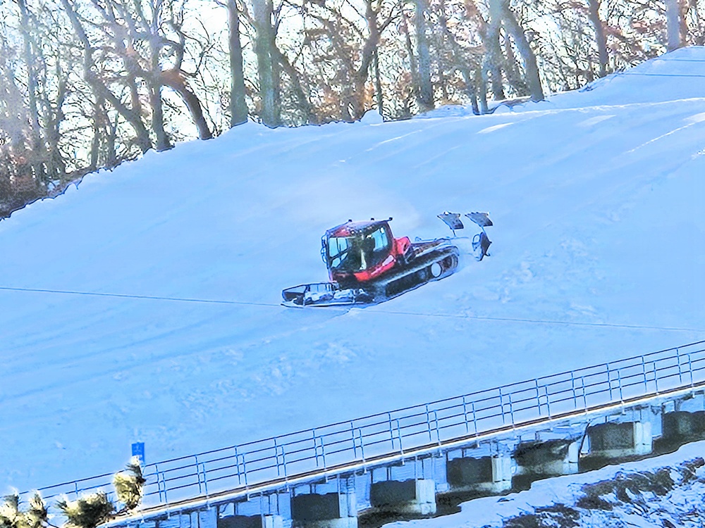 Snow groomer operations at Fort McCoy's Whitetail Ridge Ski Area