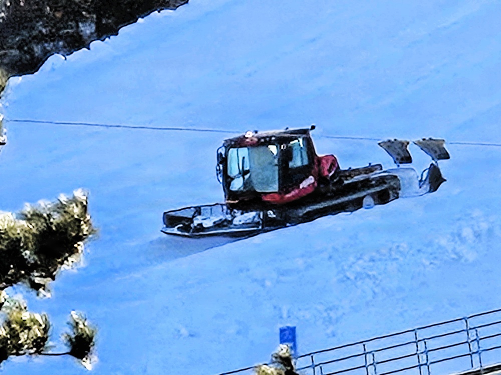 Snow groomer operations at Fort McCoy's Whitetail Ridge Ski Area