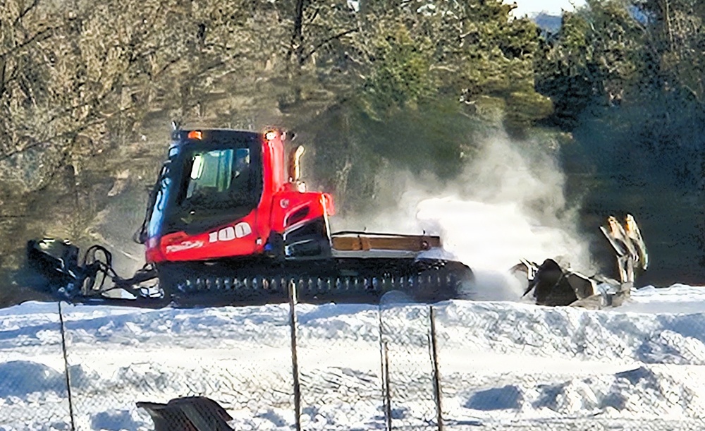 Snow groomer operations at Fort McCoy's Whitetail Ridge Ski Area