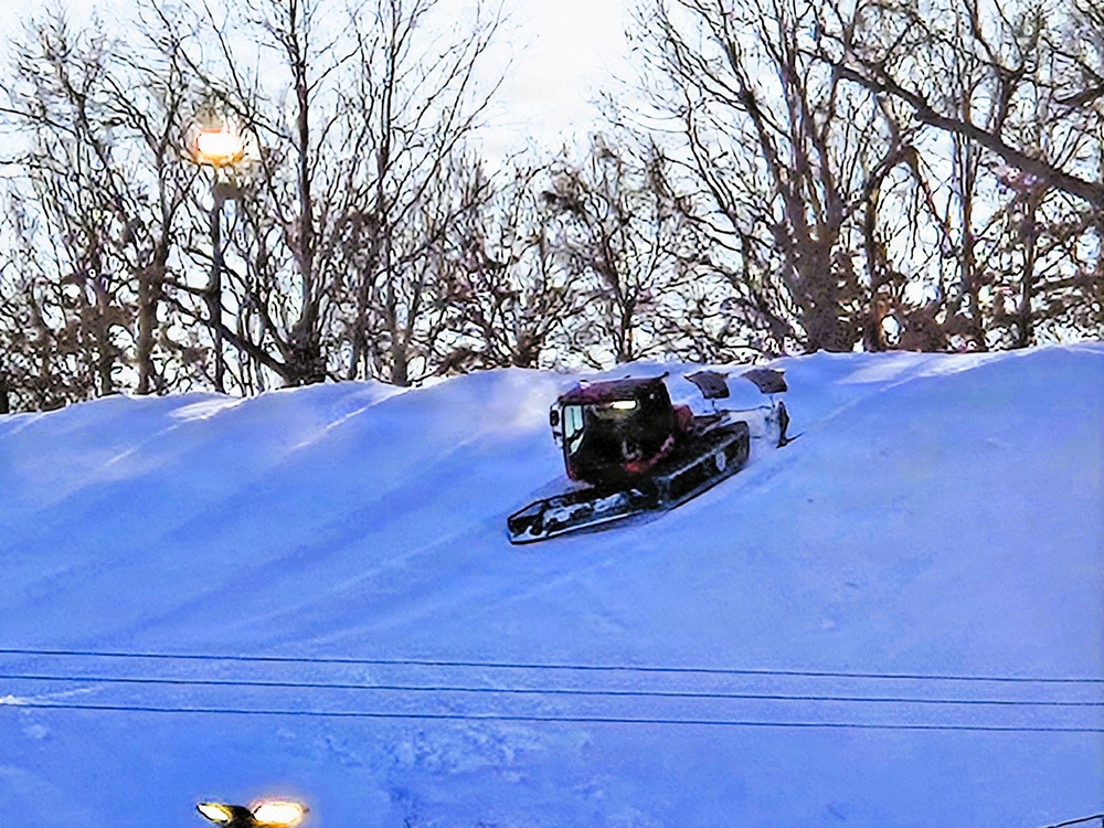 Snow groomer operations at Fort McCoy's Whitetail Ridge Ski Area