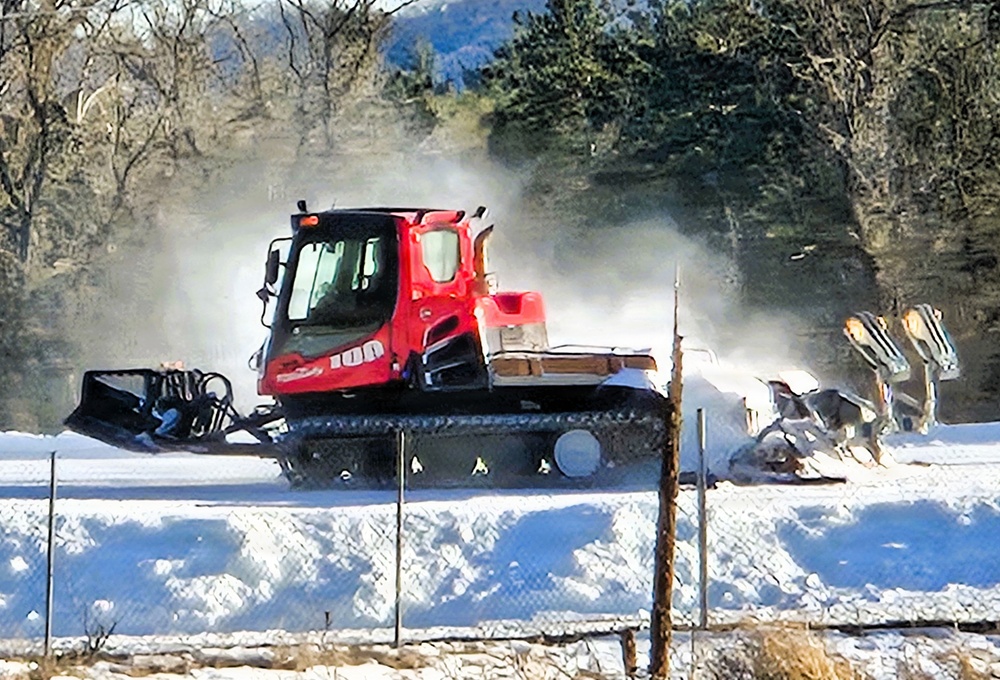 Snow groomer operations at Fort McCoy's Whitetail Ridge Ski Area