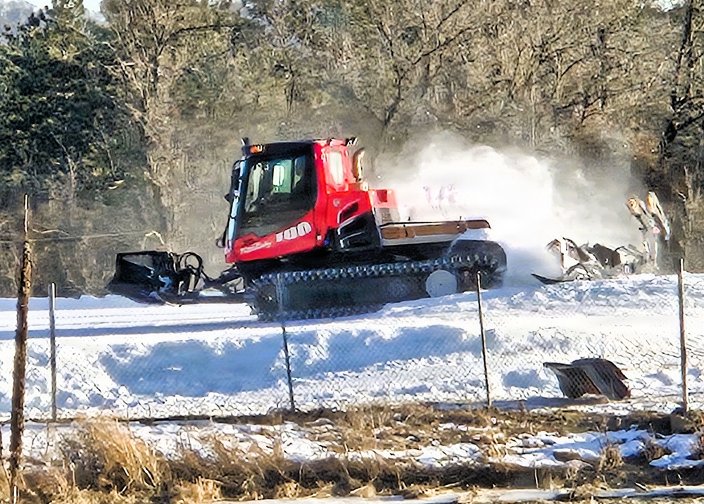 Snow groomer operations at Fort McCoy's Whitetail Ridge Ski Area