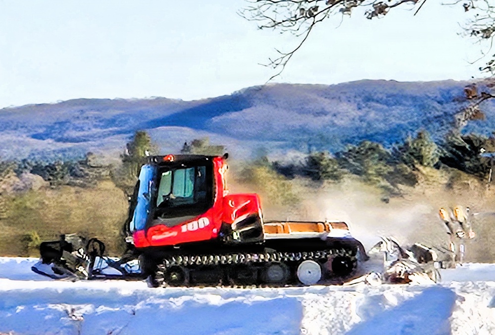 Snow groomer operations at Fort McCoy's Whitetail Ridge Ski Area