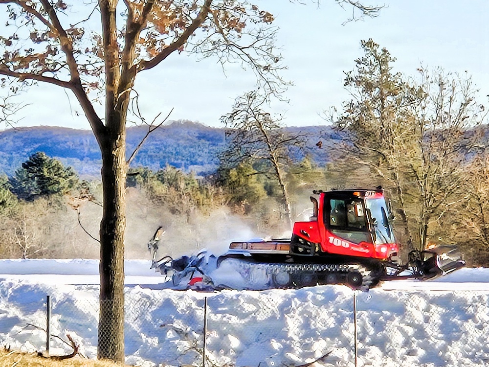 Snow groomer operations at Fort McCoy's Whitetail Ridge Ski Area