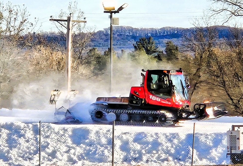 Snow groomer operations at Fort McCoy's Whitetail Ridge Ski Area