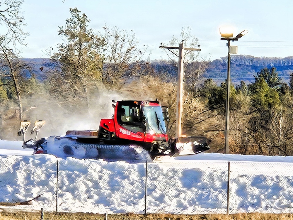 Snow groomer operations at Fort McCoy's Whitetail Ridge Ski Area