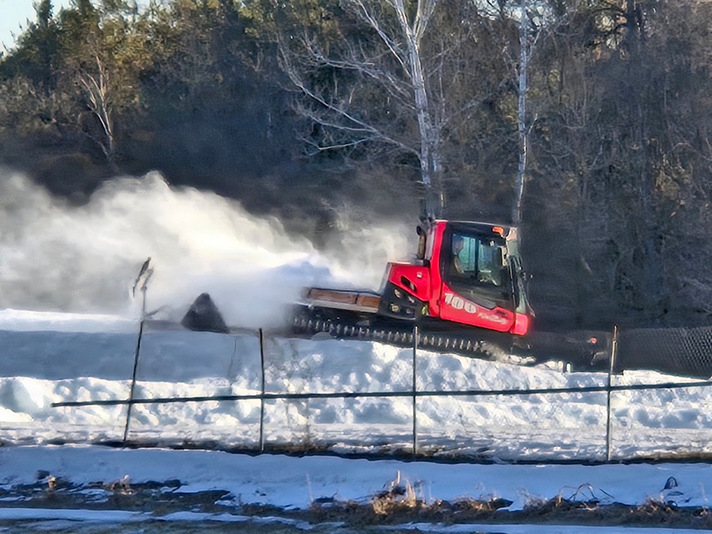 Snow groomer operations at Fort McCoy's Whitetail Ridge Ski Area