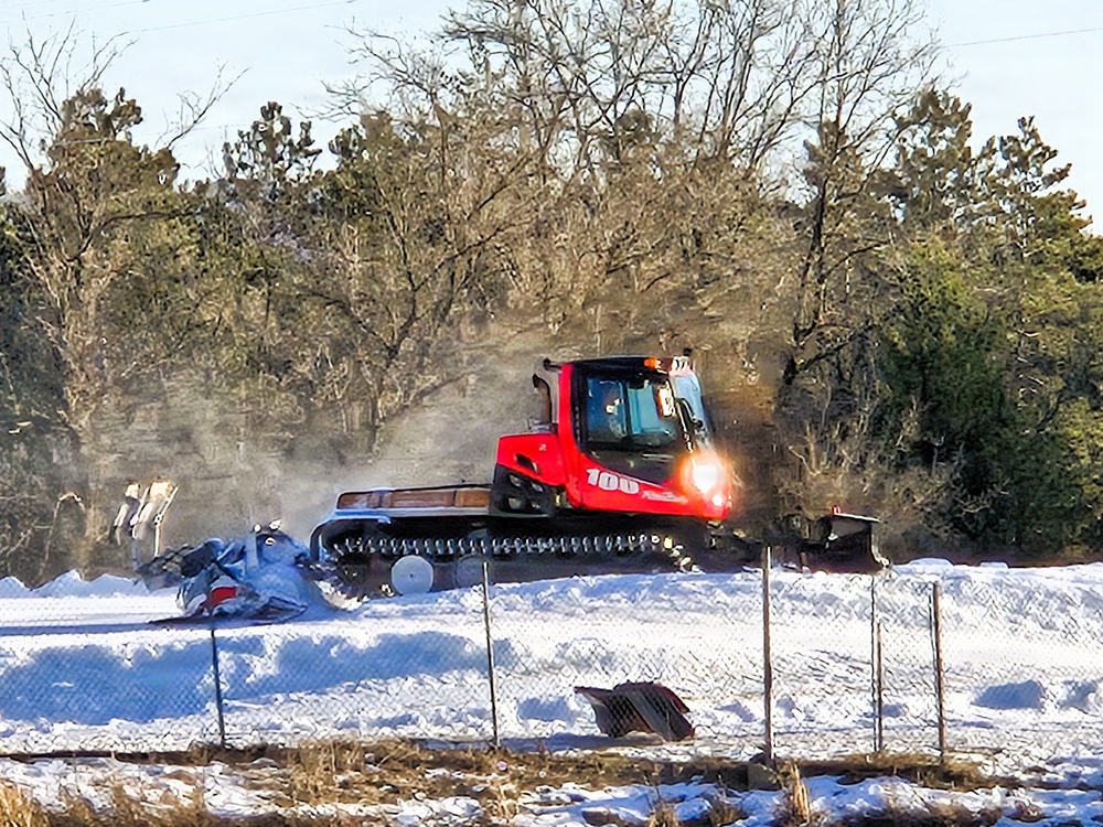 Snow groomer operations at Fort McCoy's Whitetail Ridge Ski Area