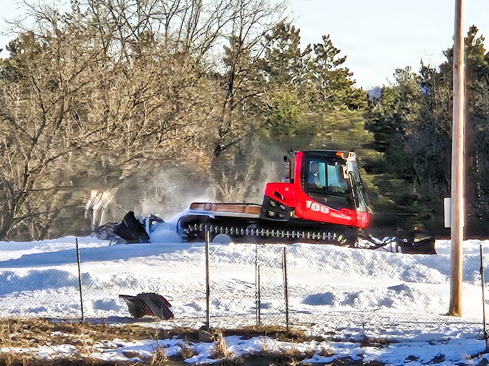 Snow groomer operations at Fort McCoy's Whitetail Ridge Ski Area
