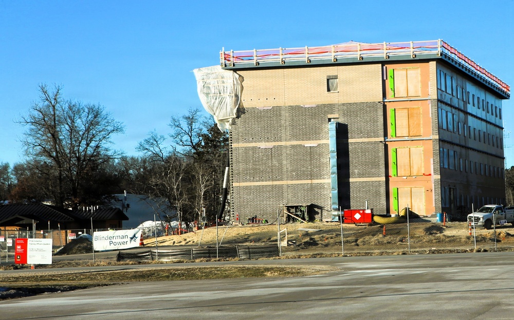 January 2026 construction operations for $55.75 million Collective Training Officers Quarters Project at Fort McCoy