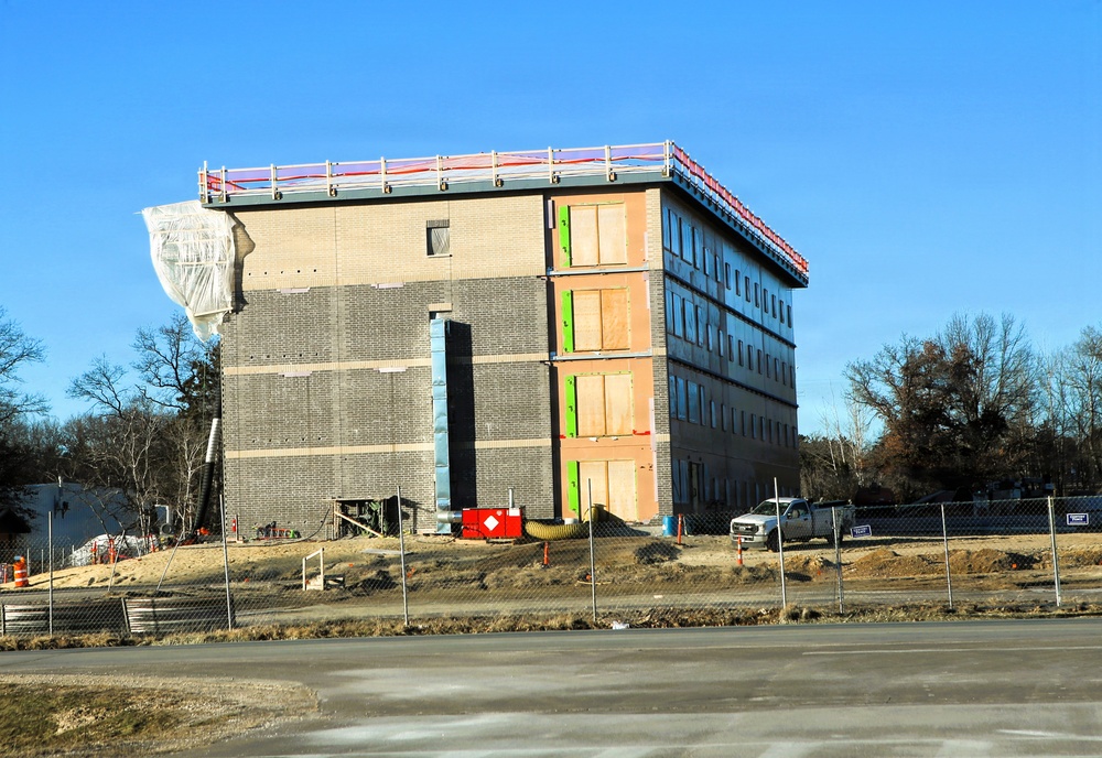 January 2026 construction operations for $55.75 million Collective Training Officers Quarters Project at Fort McCoy
