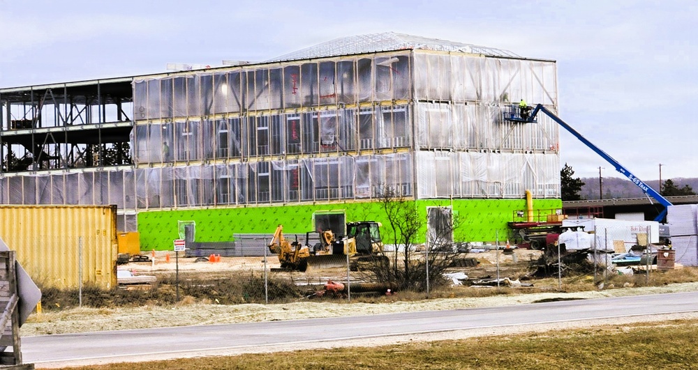January 2026 construction operations for $55.75 million Collective Training Officers Quarters Project at Fort McCoy