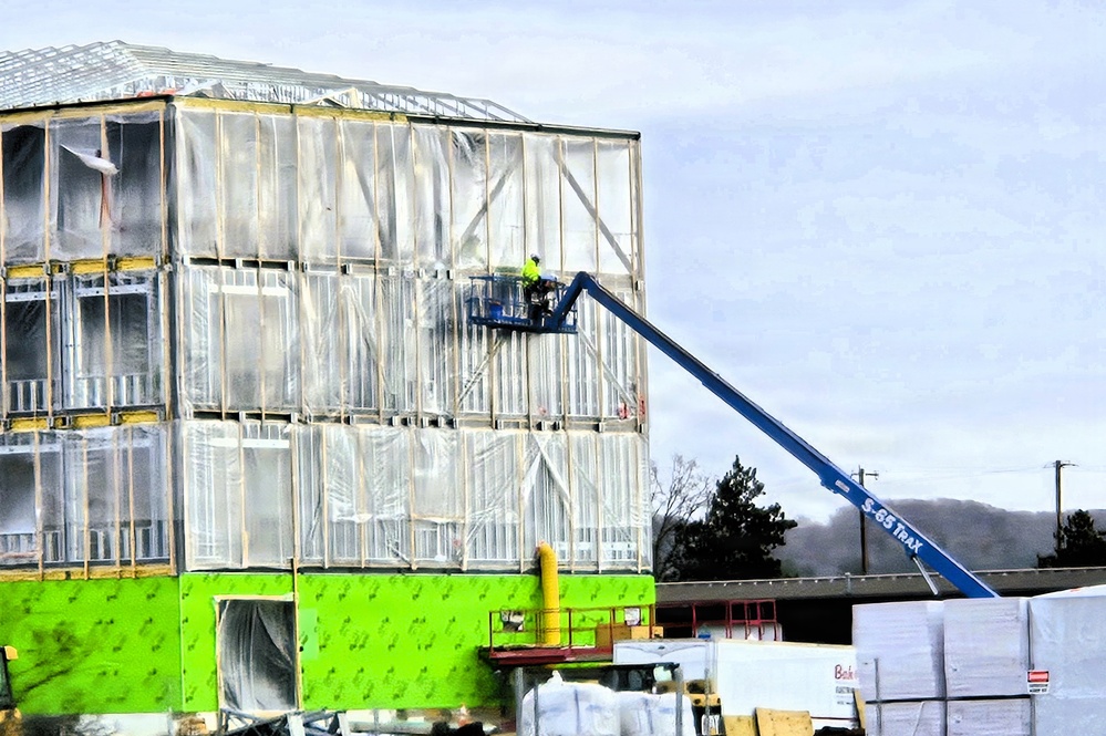 January 2026 construction operations for $55.75 million Collective Training Officers Quarters Project at Fort McCoy