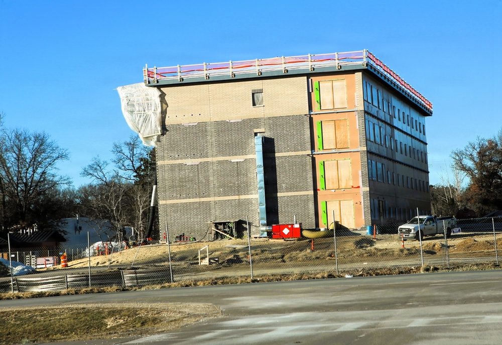 January 2026 construction operations for $55.75 million Collective Training Officers Quarters Project at Fort McCoy