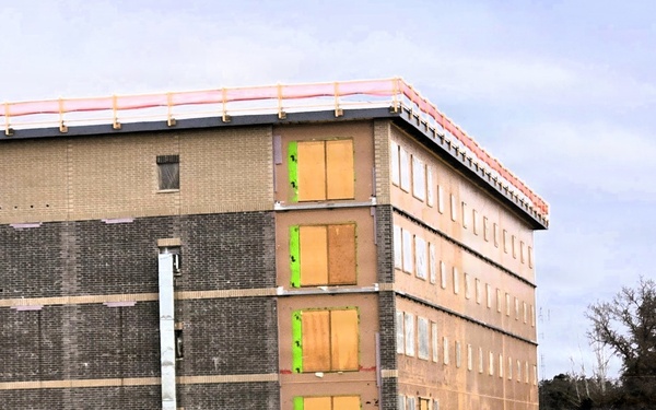 January 2026 construction operations for $55.75 million Collective Training Officers Quarters Project at Fort McCoy