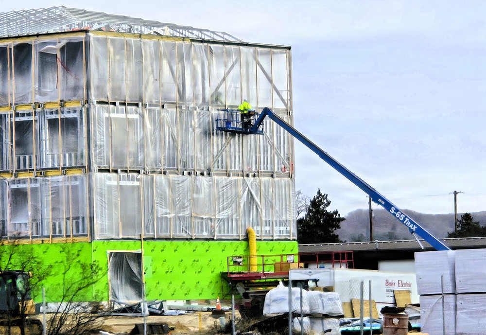 January 2026 construction operations for $55.75 million Collective Training Officers Quarters Project at Fort McCoy