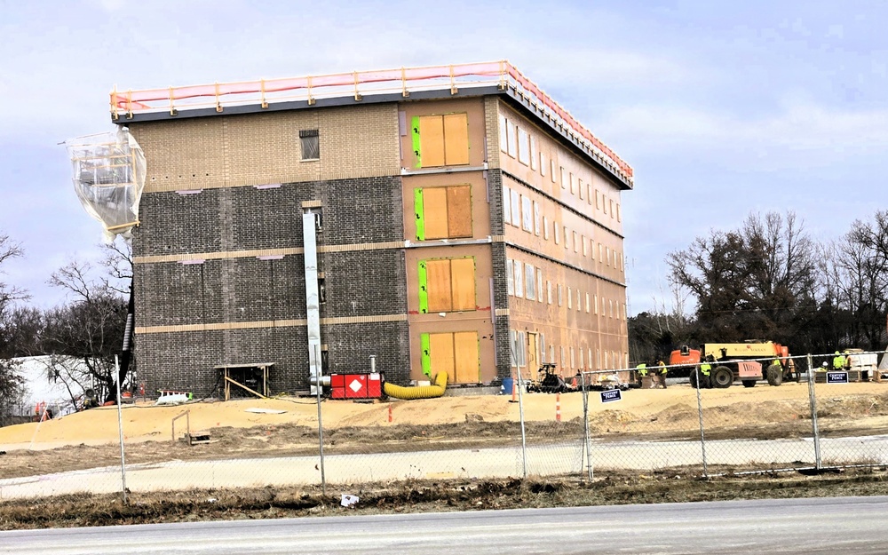 January 2026 construction operations for $55.75 million Collective Training Officers Quarters Project at Fort McCoy