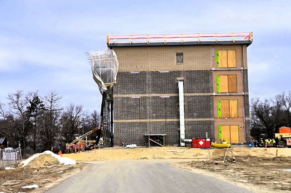January 2026 construction operations for $55.75 million Collective Training Officers Quarters Project at Fort McCoy