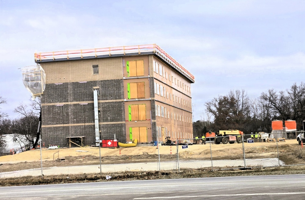 January 2026 construction operations for $55.75 million Collective Training Officers Quarters Project at Fort McCoy