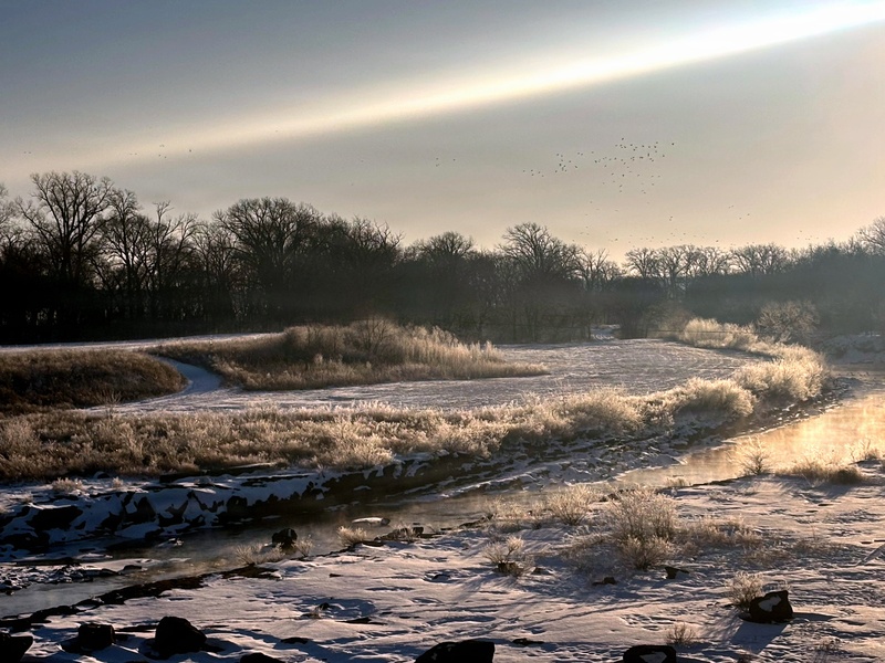 Winter's hold near Hulah Lake