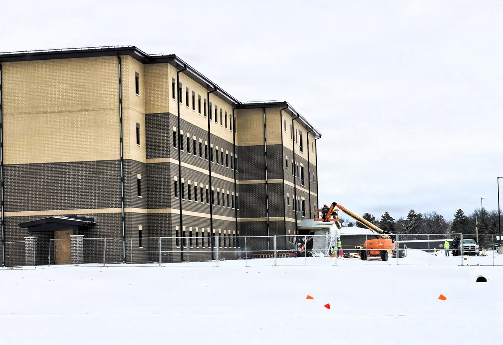 January 2026 construction operations of East Barracks Project at Fort McCoy