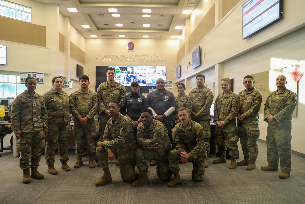 200th Military Police Company Soldiers and Prince George's County Emergency Operations Personnel Pose for a Photo During Operation Blur