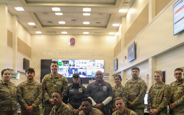 200th Military Police Company Soldiers and Prince George's County Emergency Operations Personnel Pose for a Photo During Operation Blur