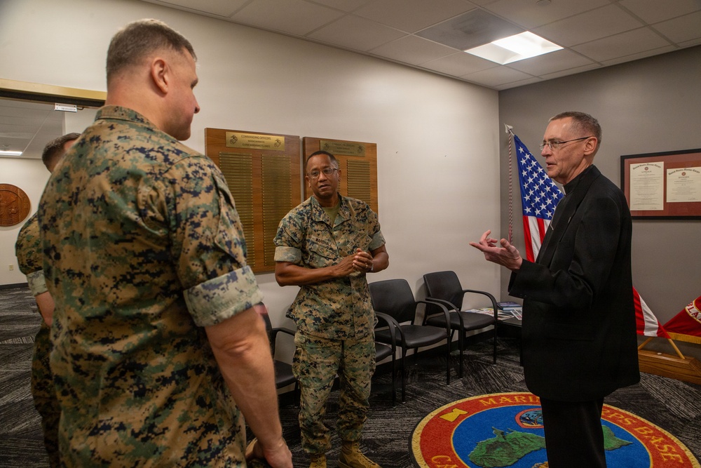 Bishop William visits Camp Blaz