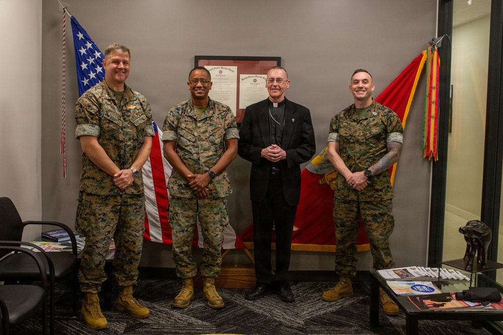 Bishop William visits Camp Blaz