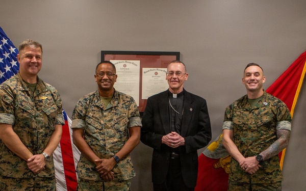 Bishop William visits Camp Blaz