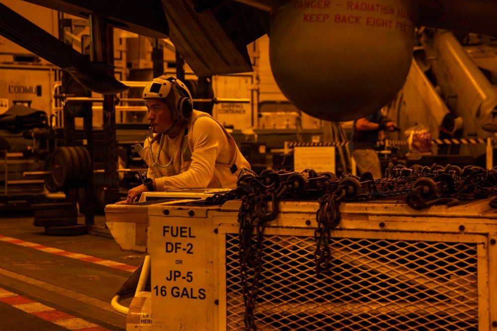 Abraham Lincoln conducts routine aircraft maintenance