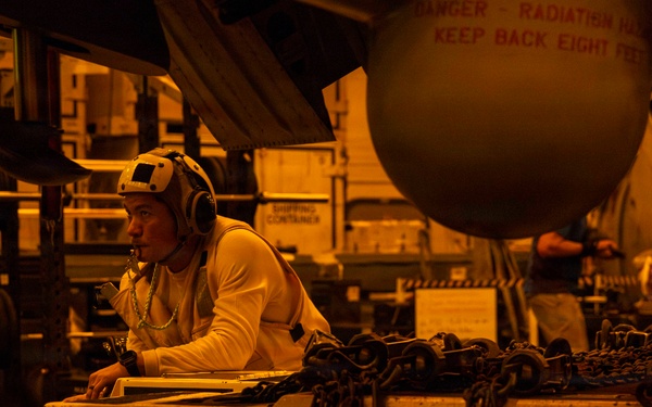 Abraham Lincoln conducts routine aircraft maintenance