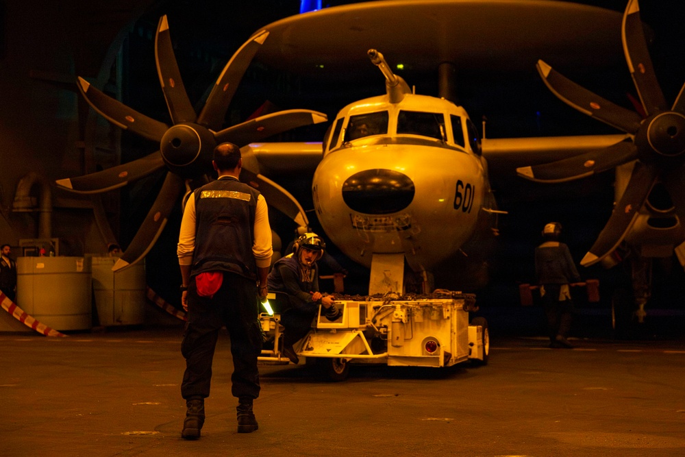Abraham Lincoln conducts routine aircraft maintenance