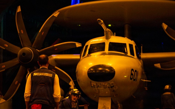 Abraham Lincoln conducts routine aircraft maintenance