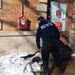 NDW Firefighters Clear Facility Entrances After Snowstorm