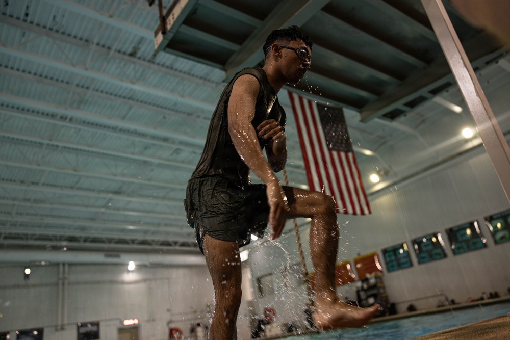 U.S. Marines participate in Water Survival Advanced Course
