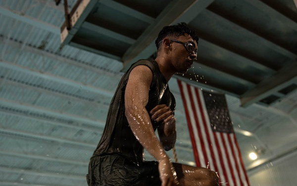 U.S. Marines participate in Water Survival Advanced Course