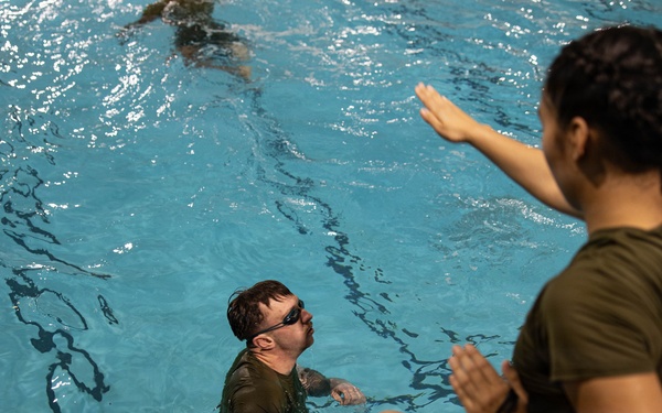 U.S. Marines participate in Water Survival Advanced Course