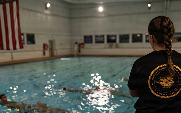 U.S. Marines participate in Water Survival Advanced Course
