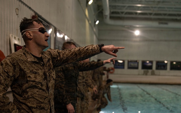 U.S. Marines participate in Water Survival Advanced Course