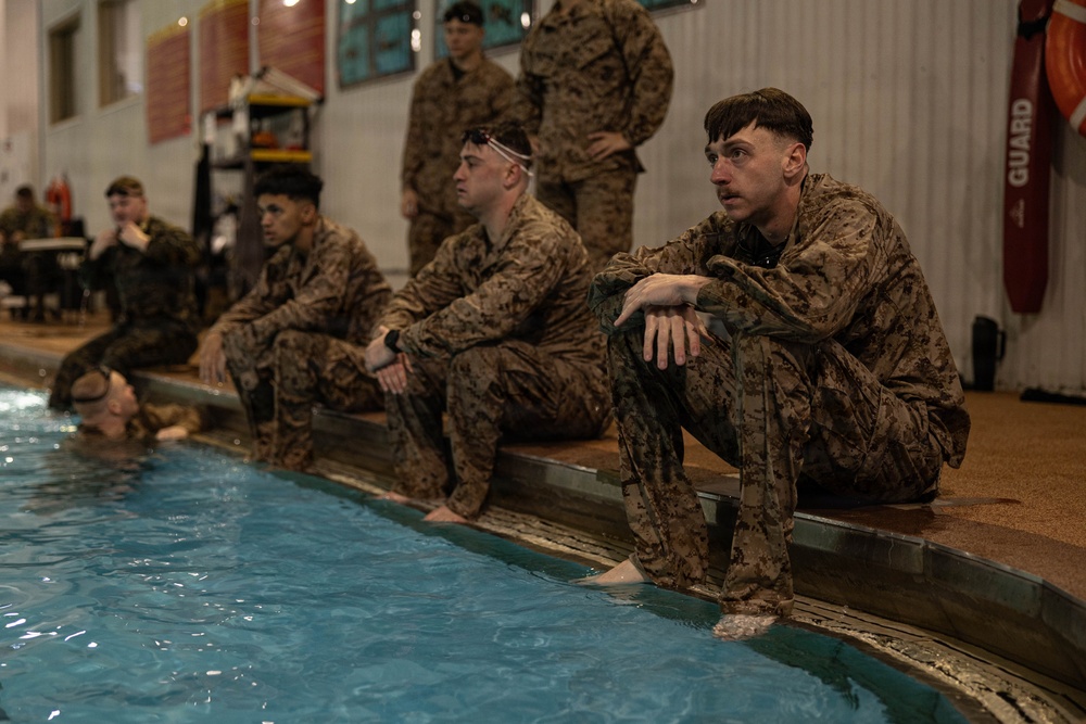 U.S. Marines participate in Water Survival Advanced Course