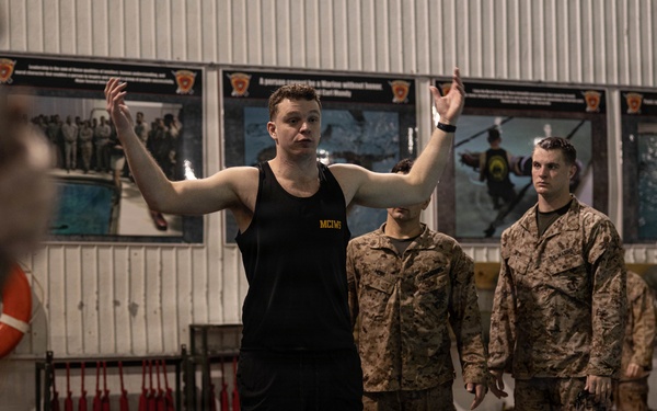 U.S. Marines participate in Water Survival Advanced Course