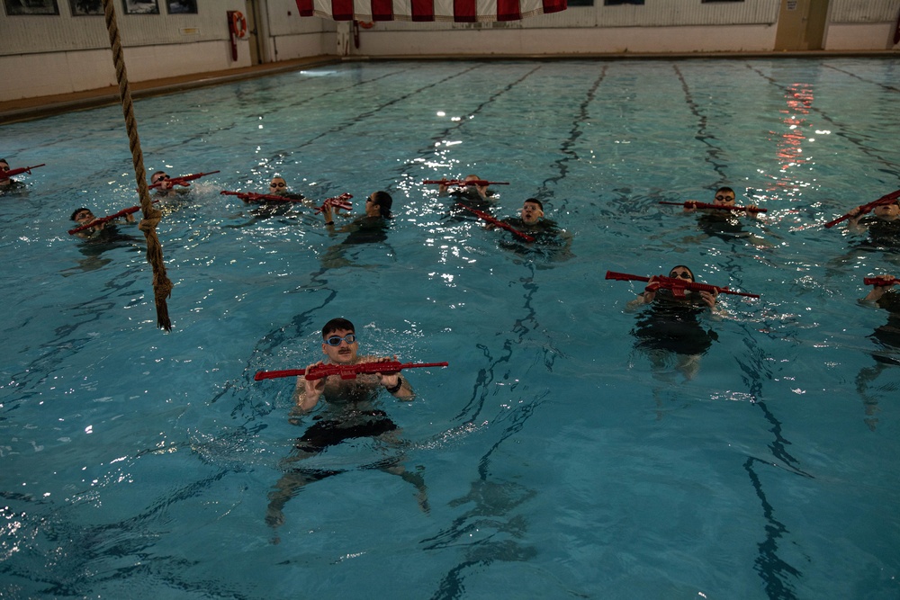 U.S. Marines participate in Water Survival Advanced Course