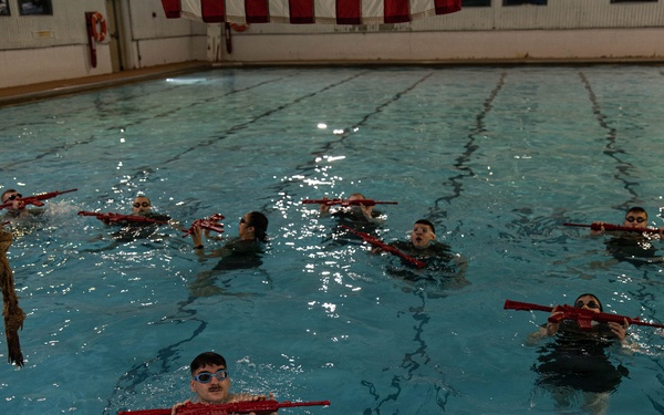U.S. Marines participate in Water Survival Advanced Course