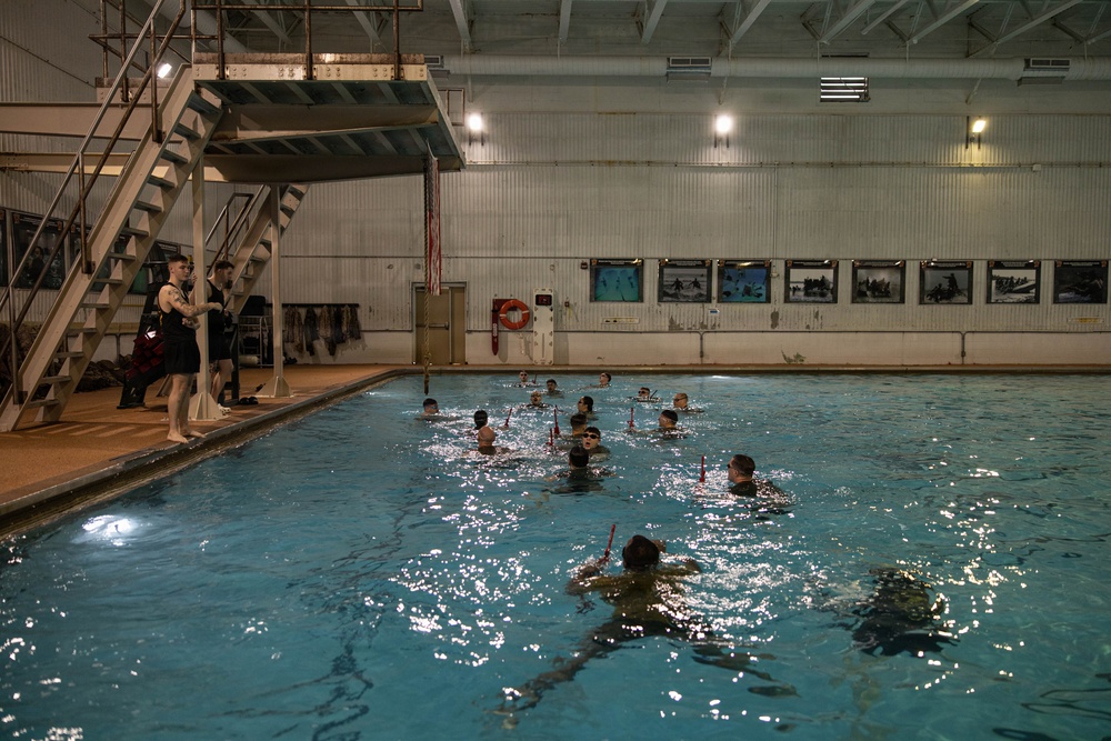 U.S. Marines participate in Water Survival Advanced Course