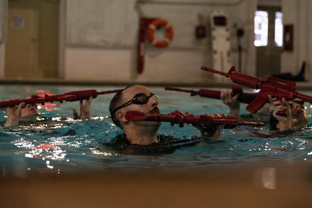 U.S. Marines participate in Water Survival Advanced Course