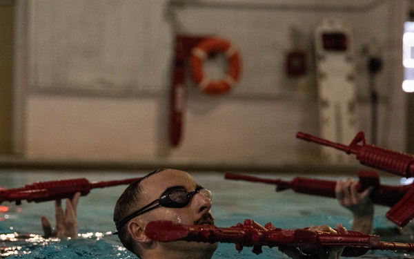 U.S. Marines participate in Water Survival Advanced Course