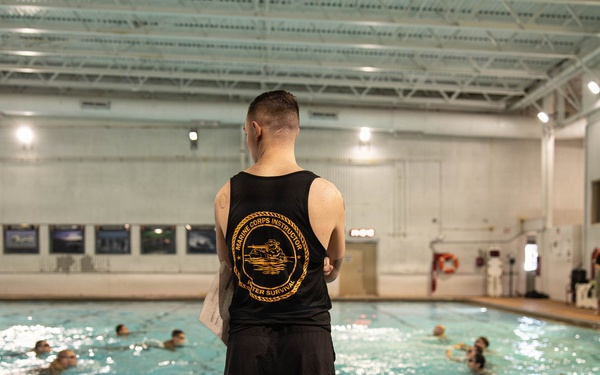 U.S. Marines participate in Water Survival Advanced Course
