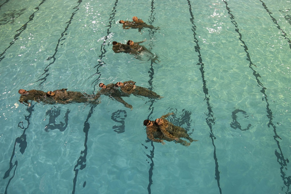 U.S. Marines participate in Water Survival Advanced Course